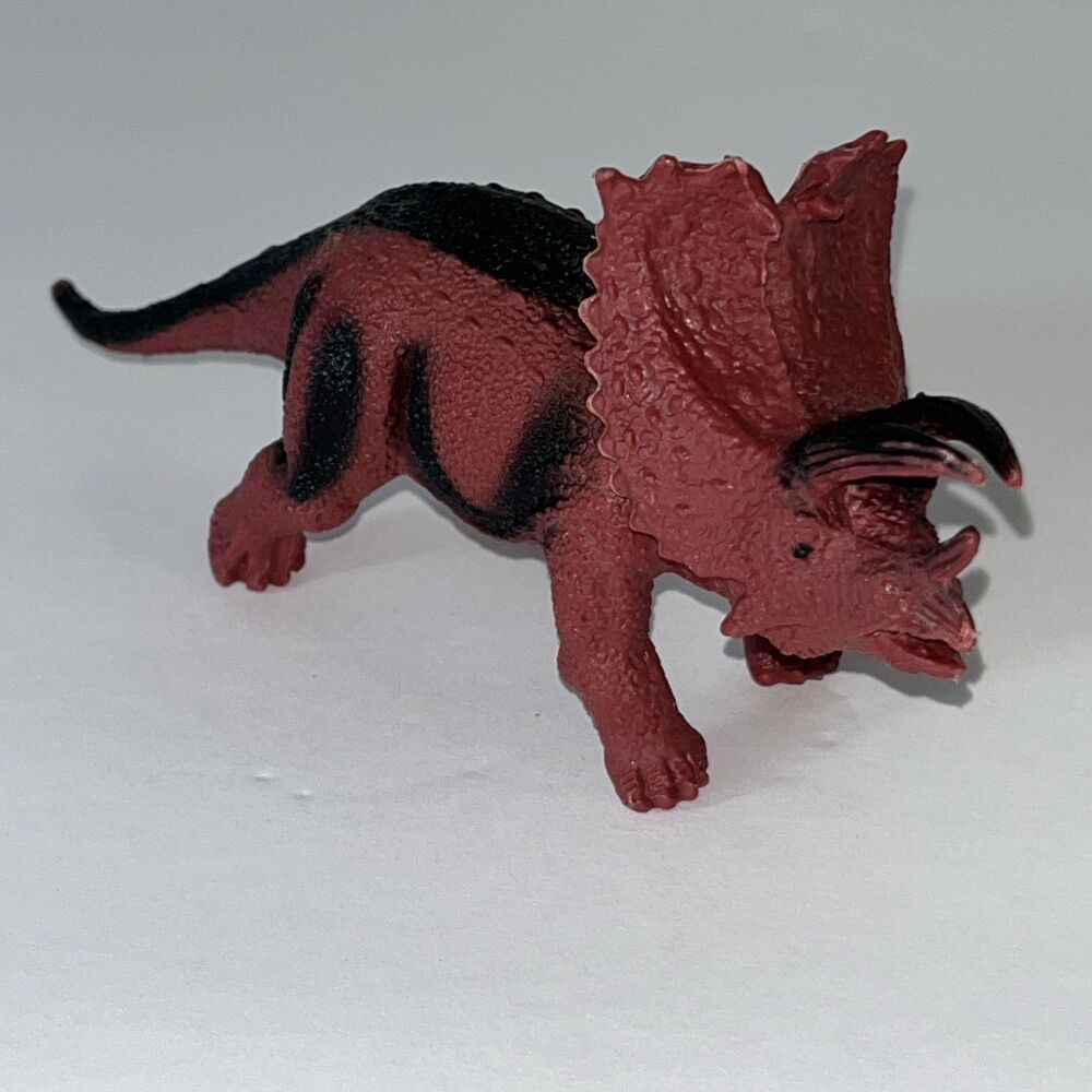Vintage Toy Dinosaur Triceratops 1980s Plastic Rubber Figure 6” Hong Kong
